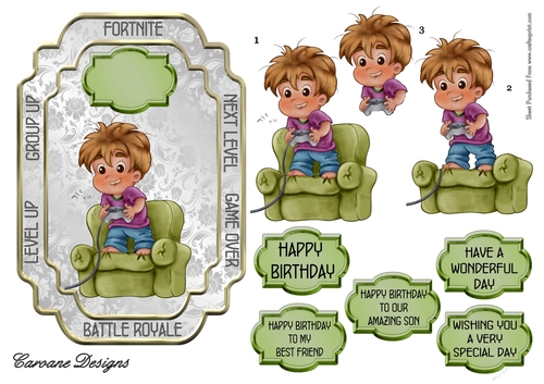 Battle Royale - A5 card topper with decoupage