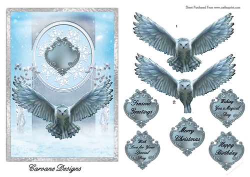 Mystical Christmas 5 - A5 card front with decoupage