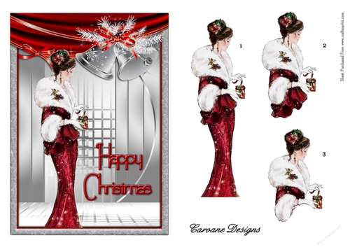 Art Deco Christmas 2 - A5 card front with decoupage