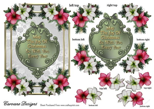 The Joy of Christmas - 5x7 inch topper with decoupage