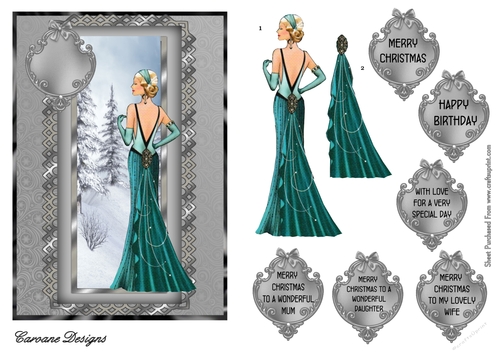 Beautiful View - A5 card front with decoupage