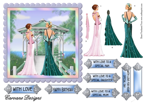 Perfect Summers Day - 6x6 inch card front with decoupage