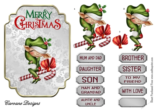 Ive Been Naughty - 7x5 inch topper with decoupage