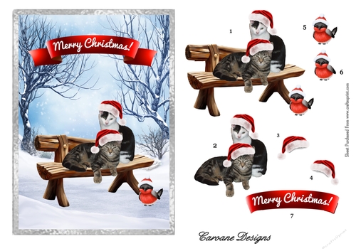 Tom and Charlies 1st Christmas - A5 card front with decoupage