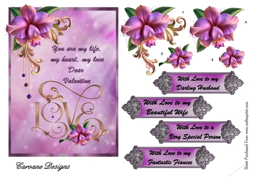 Dear Valentine 1 - A5 card front with decoupage