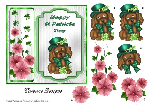 Kiss Me Im Irish - 6x6 inch card front with decoupage