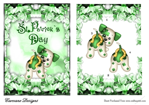 Kiss Me Im Irish 2 - A5 card front with decoupage