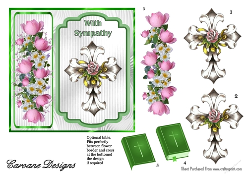 Sympathy 6 - 6x6 inch card front with decoupage