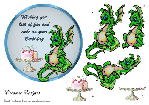 Birthday Cake - 6x6 inch circular topper