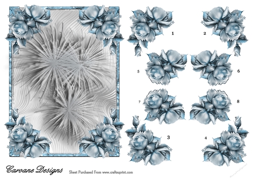 Blue Floral Background 