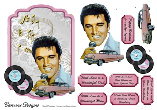 King of the Jukebox - 7x5 inch card front with decoupage