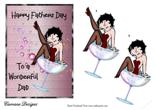 Party - Its Fathers Day - 7x5 inch card front with decoupage