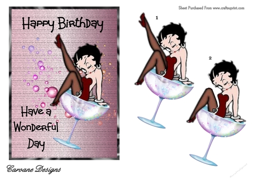 Party - Its Your Birthday - 7x5 inch card front with decoupage