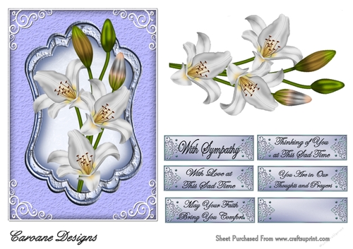 Sympathy 8 - A5 card front with decoupage