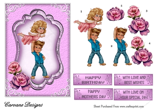 Dirty Dancing 2 - 7x5 inch card front with decoupage