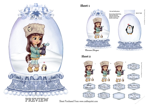 Snow Globe 3 - Shaped card Mini Kit