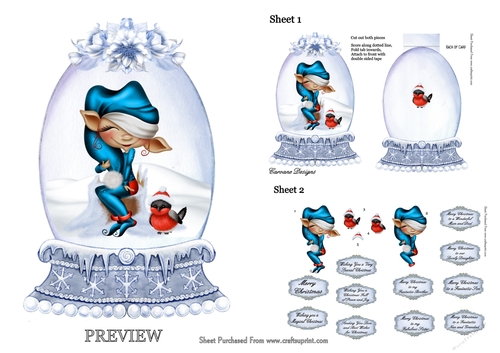 Snow Globe 4 - Shaped card Mini Kit