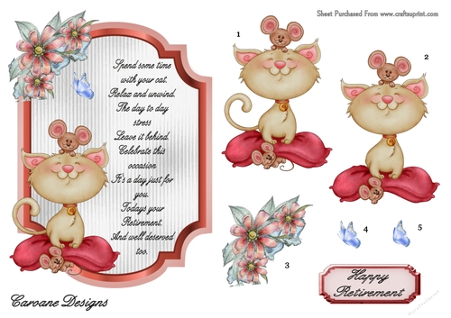 Retirement 2 - 7x5 inch topper with decoupage