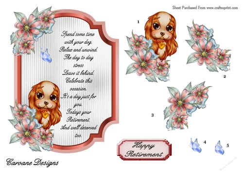 Retirement 3 - 7x5 inch topper with decoupage