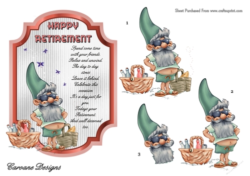 Retirement 5 - 7x5 inch topper with decoupage