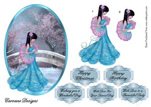 Eastern Promise - 7x5 inch topper with decoupage