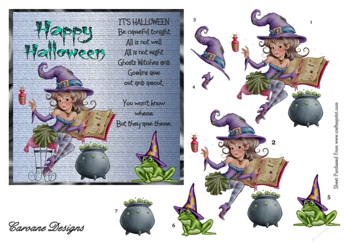 I ll Cast a Spell on You - 6x6 inch card front with decoupage