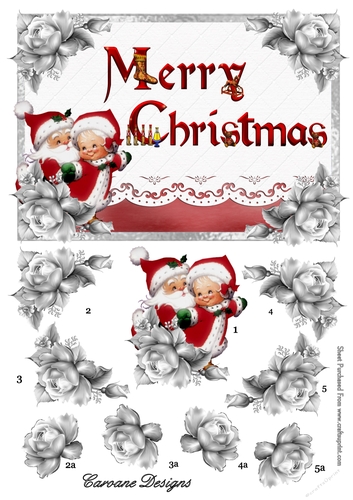 Merry Christmas 2 - A5 card front with decoupage