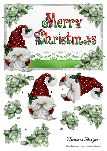 Merry Christmas 3 - A5 card front with decoupage
