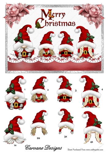 Merry Christmas 4 - A5 card front with decoupage