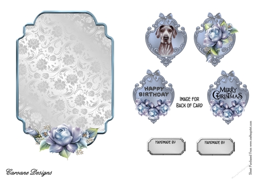 Matching blank insert for the design sheet - Watercolour Snow Dogs 1