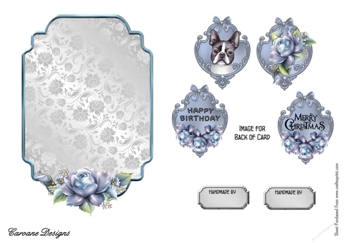 Matching blank insert for the design sheet - Watercolour Snow Dogs 4