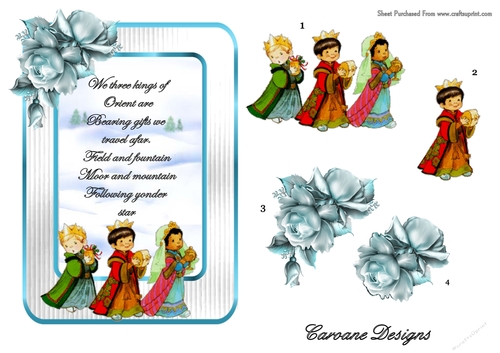 Carols at Christmas 2 - 7x5 inch card front with decoupage