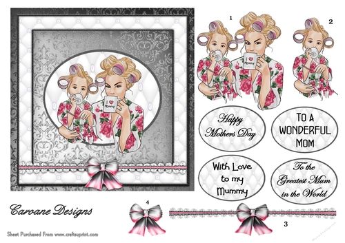 My Mommy - 6x6 inch card front with decoupage
