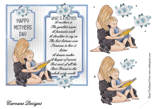 What is a Mother 2 - 6x6 inch card front with decoupage
