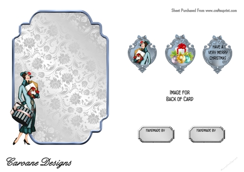 Matching blank insert for the design sheet - Art Deco Christmas