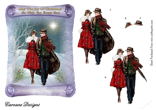 Christmas Fantasia 2 - 7x5 inch topper with decoupage