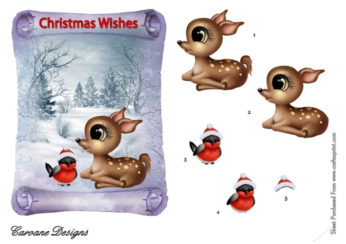 Christmas Fantasia 4 - 7x5 inch topper with decoupage