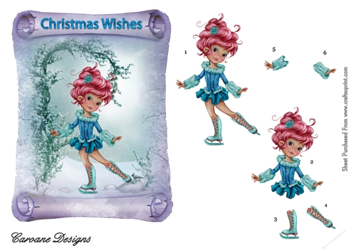 Christmas Fantasia 5 - 7x5 inch topper with decoupage