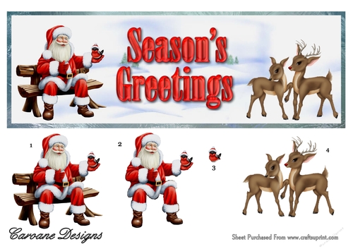 Christmas DL Topper 4 - 11x4 inch topper with decoupage