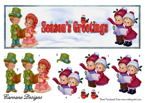 Christmas DL Topper 6 - 11x3.5 inch topper with decoupage
