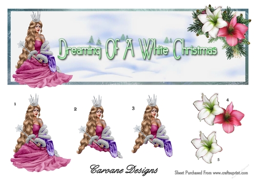 Christmas DL Topper 7 - 11x3.5 inch topper with decoupage