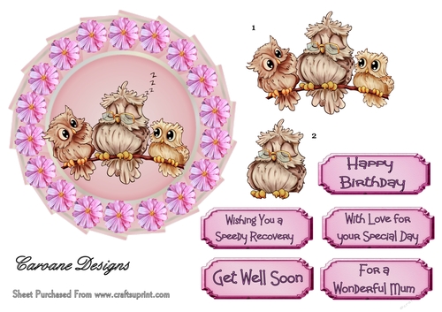 I Think Shes Snoring - 6x6 Circular topper with decoupage
