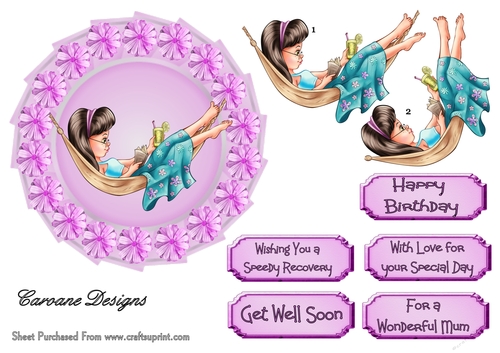 A Perfect Afternoon - 6x6 Circular topper with decoupage