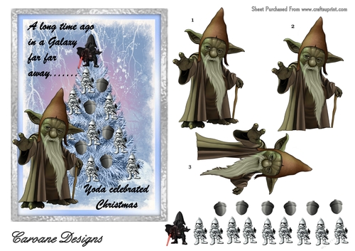Star Wars at Christmas - 7x5 inch card front with decoupage