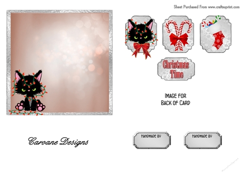 Matching insert for the design sheet - Crazy Christmas Cats 7