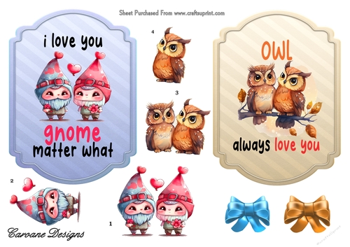 Funny Valentine 2 - 2 6x4 inch toppers with decoupage 