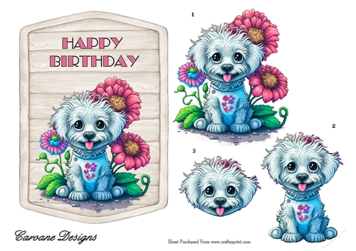 Wheres my Cake - 7x5 inch topper with decoupage 