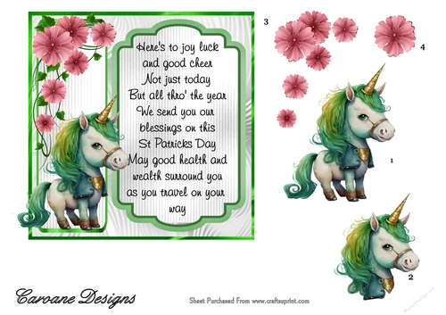 St Patricks Day Magic 7 - 6X6 inch card front with decoupage