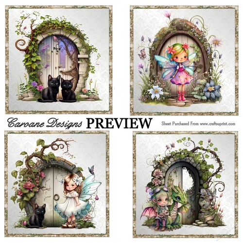 Fairy Doors Bumper Kit 13 - 10 sheets, Card fronts, decoupage, inserts, and greeting boxes
