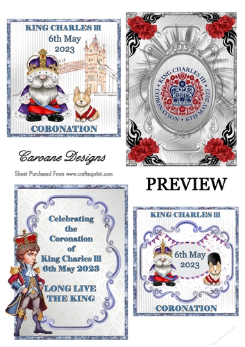 Coronation Bumper Kit 18 - 10 sheets, Card fronts, decoupage, inserts, and greeting boxes